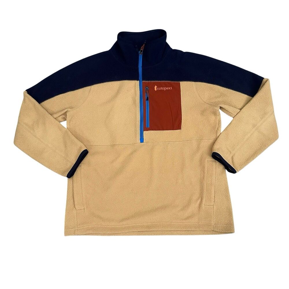 Cotopaxi Fleece Jacket Abrazo Half-Zip Beige Blue  Men’s Size Large Hiking